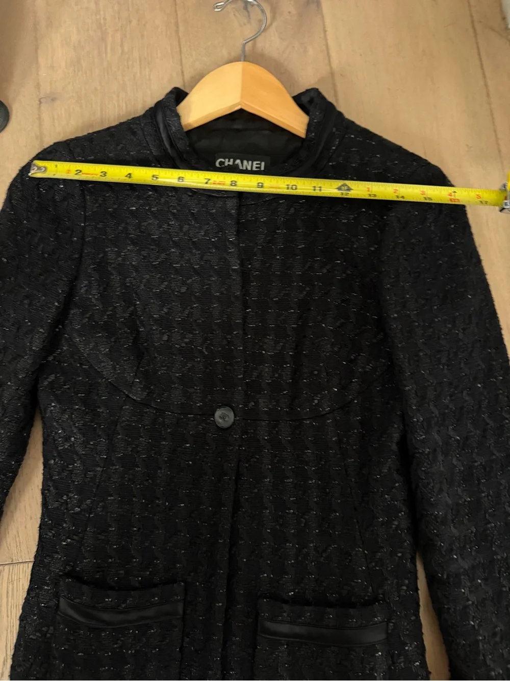 CHANEL Black Tweed Single-Button Suit Jacket